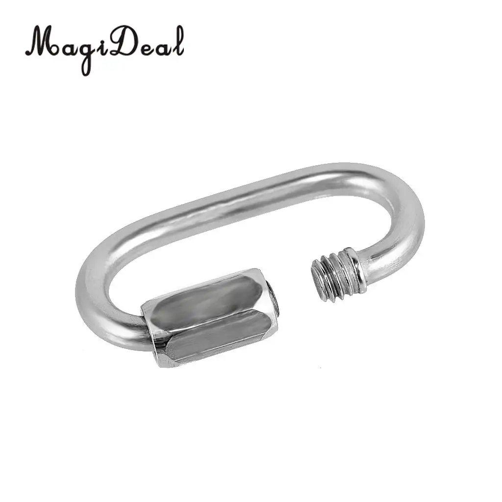 MagiDeal Safety 5 мм 316 цепь из нержавеющей стали быстроразъемный морской карабин SWL 450