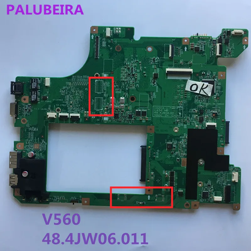 PALUBEIRA 48.4JW06.011 основная плата подходит для lenovo V560 материнская плата для ноутбука HM55 HD DDR3 10203-1 LA56 с дискретной графикой