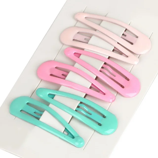 mix 01 Заколки для волос ярких цветов, 6 шт./карт, около 5 см, ВВ заколки, цветные металлические заколки для девочек и женщин, аксессуары для укладки волос - Цвет: mix 01