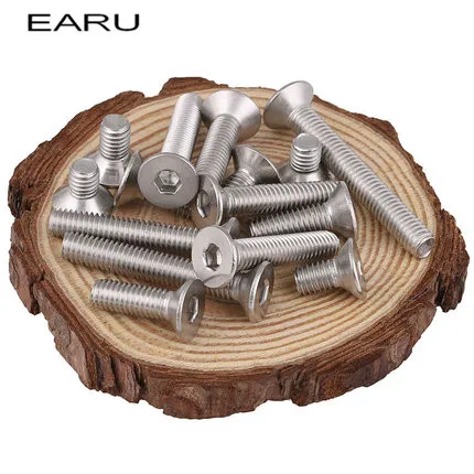 80 pieces M4*8 mm 304 Stainless Steel Inner Hex socket Countersunk Flat Cap Cup Head Screws Bolt DIN7991 Standard | Обустройство дома