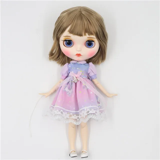 Заводская кукла blyth 1/6 кутом кукла белая кожа суставы тела индивидуальные лица бровей игрушка кукла, 30 см - Цвет: with clothes shoes