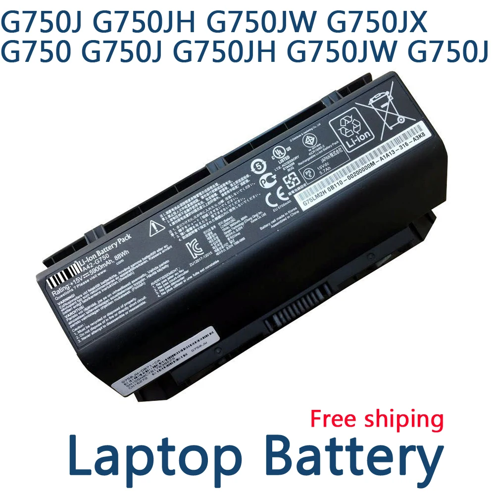 

A42-G750 laptop battery for Asus G750 Series G750JS G750JX G750JH G750JS-T4064H G750JZ Free shipping