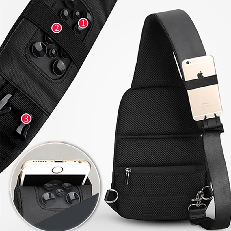 Сумка через плечо мужская многофункциональная с USB-зарядкой | Багаж и сумки