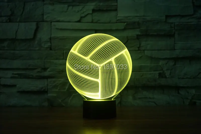 Volleyball Shape 3d Nightlight Visual Decor USB Charged Bedsides Lamps Voleibol Bedroom Moon Light Xmas Gift Decoration Lights | Лампы и