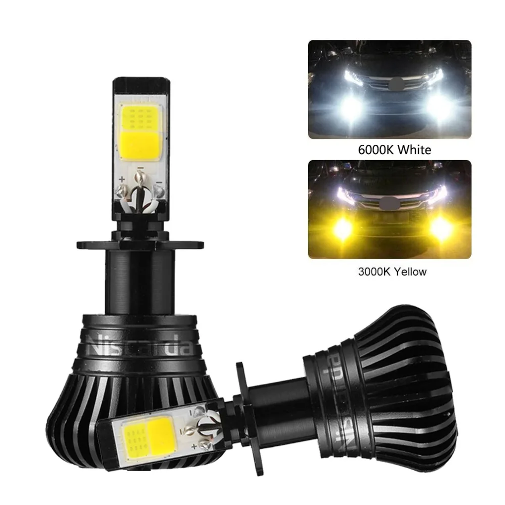 Niscarda 2X H1/H3/H4/H7/H8/H9/9005/9006/880 поворота 3000 К желтый для вождения 6000 белый