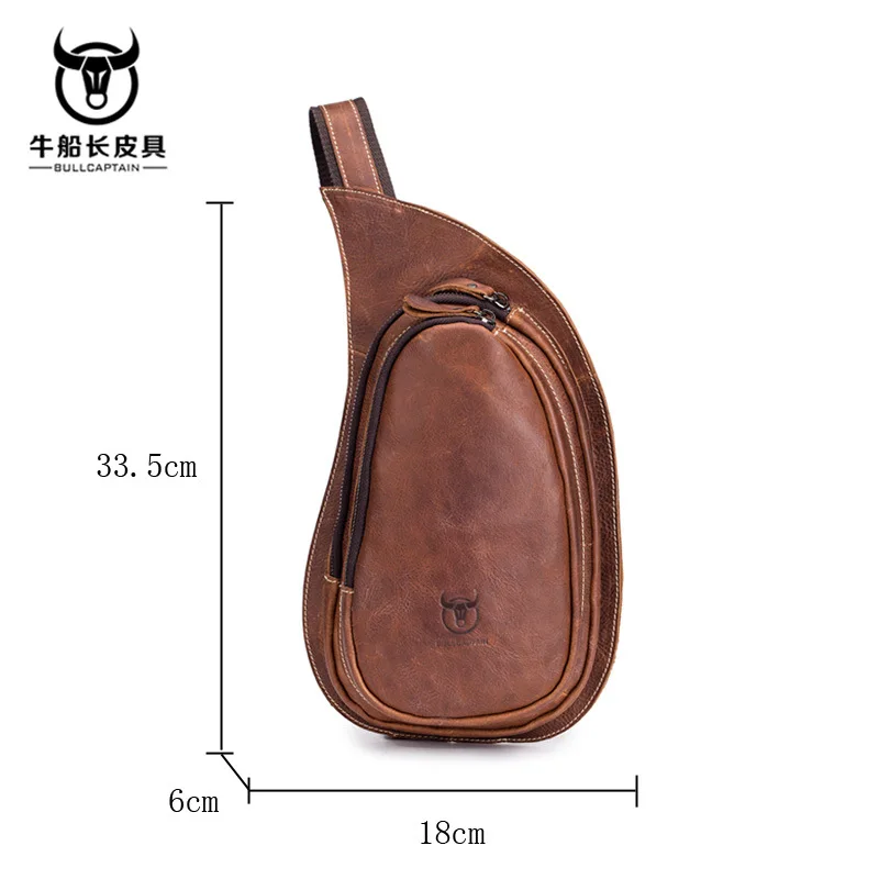 

Fashion 100% Natural Crazy Horse Leather Chest Bag