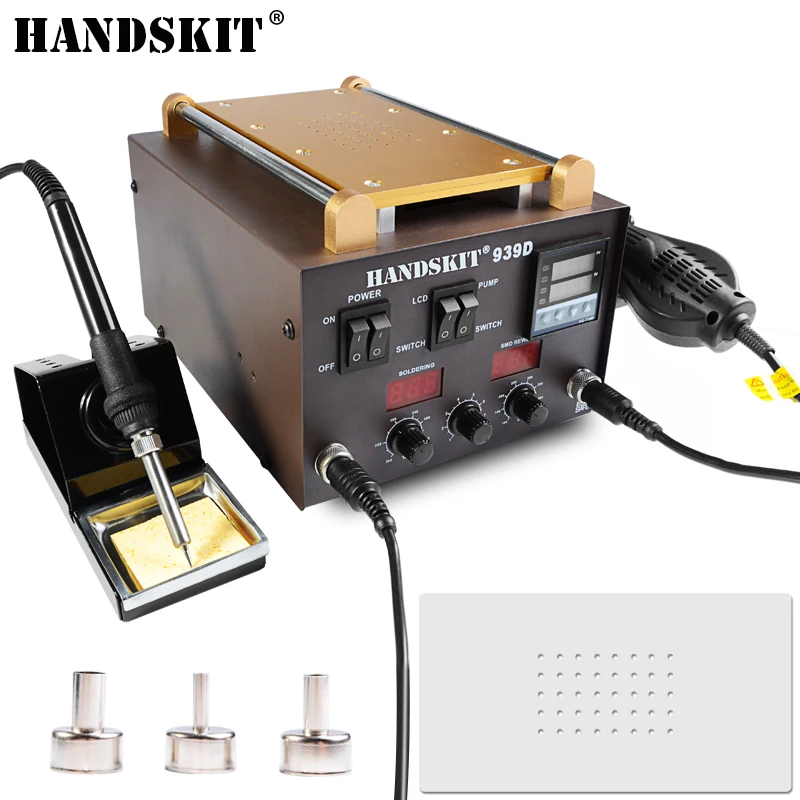 Handskit SMD Rework 3 в 1 паяльная станция с горячим воздухом паяльная станция сенсорный экран Сепаратор для ремонта мобильного телефона