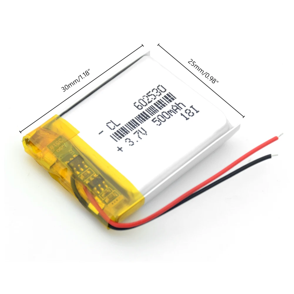 3 7 В 500 мАч 602530 литий полимерный литиевый аккумулятор для MP3 MP4 GPS DVD bluetooth рекордер