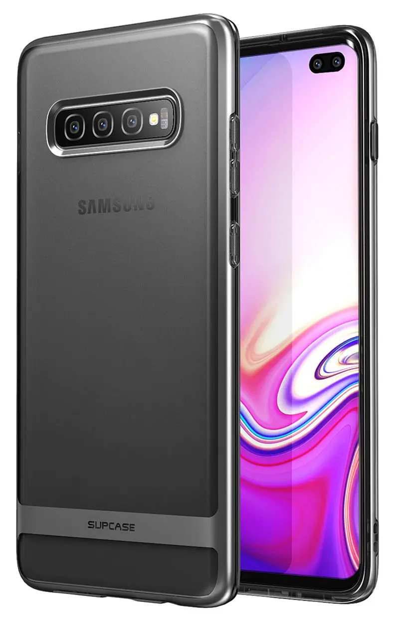 Black Для samsung Galaxy S10 плюс Чехол 6,4 дюймов SUPCASE UB метро Премиум Тонкий, мягкий, из полиуретана покрытием гальванический чехол с линиями на заднюю панель - Цвет: Black