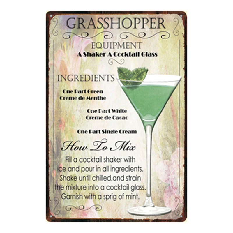 

[Mike86] Crasshopper коктейльный лаунж, металлическая пластина, гавайская стена, постеры, винтажная жестяная вывеска, античные сувениры, праздничный...