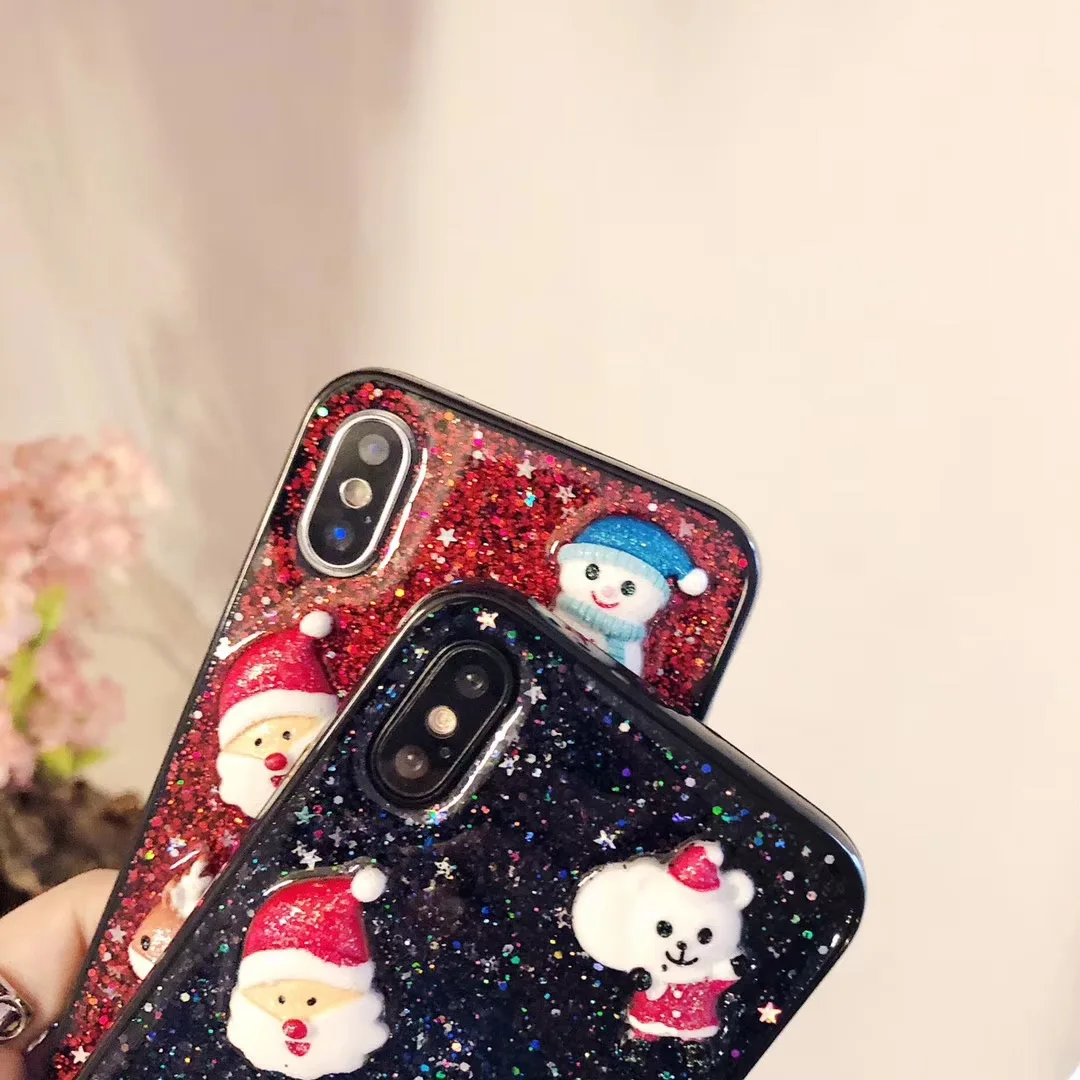 Рождественский блестящий чехол для iphone XS MAX X 10 XR 7 8 Plus 6s 6 сексуальный шикарный