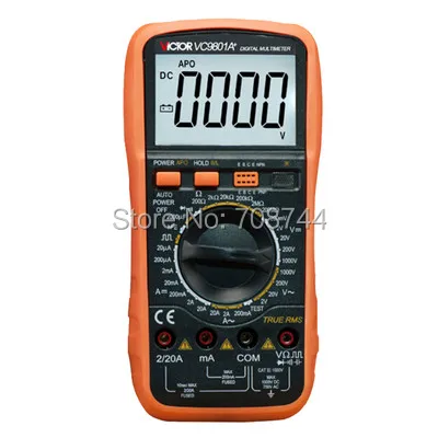 VICTOR 9801A+ 3 1/2 ЖК-дисплей Цифровой мультиметр Электрический измеритель AC/DC Вольтметр Омметр ручной тестер
