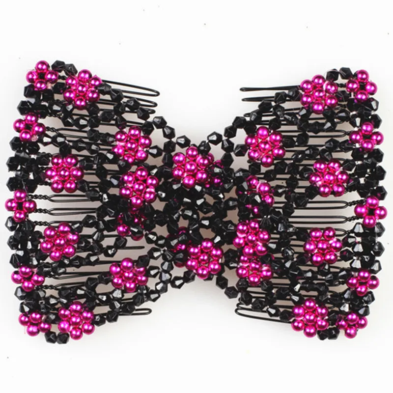 Женская эластичная расческа для волос волшебная Шпилька с бусинами аксессуары