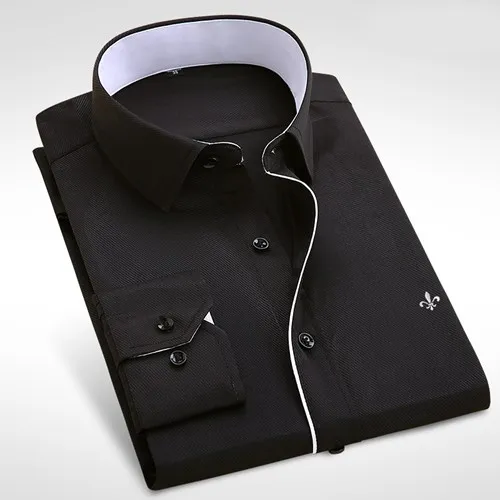 Dudalina Camisa мужские рубашки с длинным рукавом мужская рубашка брендовая одежда умный Повседневный тонкий крой Camisa Social Masculina Chemise Homme - Цвет: 2018black