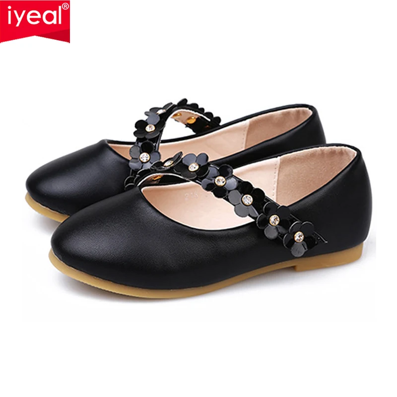 Туфли принцессы IYEAL для девочек модные детские свадебные сандалии с цветами
