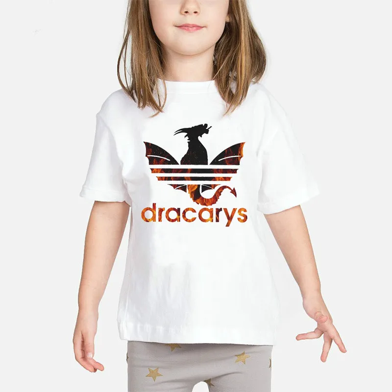 Dracarys/футболка для маленьких девочек коллекция года, детская одежда «Игра Престолов Дейенерис» Детская летняя футболка «Мама дракона» костюм Khaleesi - Цвет: G5081-16