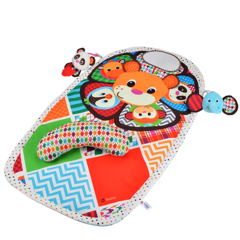 Игровой коврик для детей плюшевый слон кукла подушка валик зеркальное кольцо