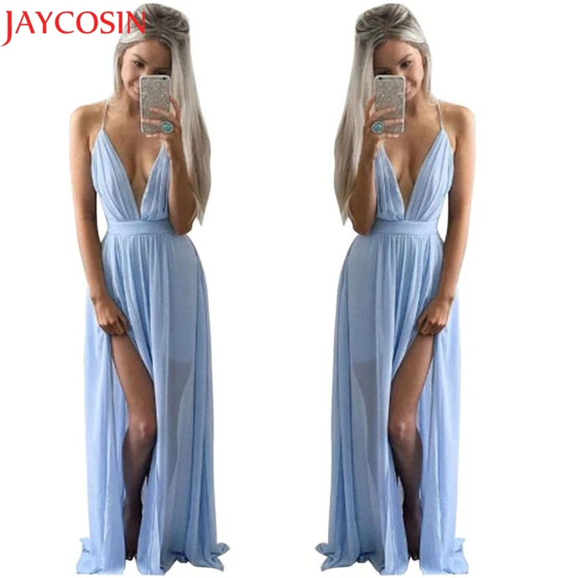 Женское платье без рукавов JAYCOSIN длинное пляжное из шифона в стиле бохо для