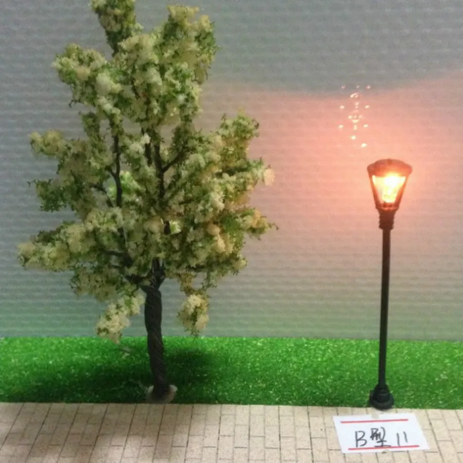 10pcs Single Head Scale Lampposts Train N Lights Model Street Lamps Building |