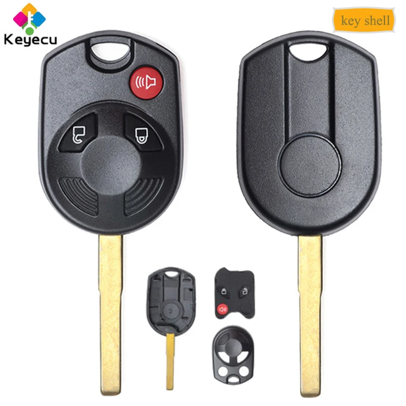 KEYECU сменный дистанционный чехол для ключа автомобиля с 3 кнопками и HU101 Blade - FOB Ford