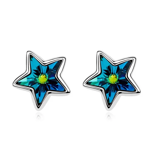 Серьги ANNGILL С Оригинальными кристаллами Swarovski, маленькие серьги-гвоздики в виде звезды для женщин, вечерние ювелирные изделия - Окраска металла: 03