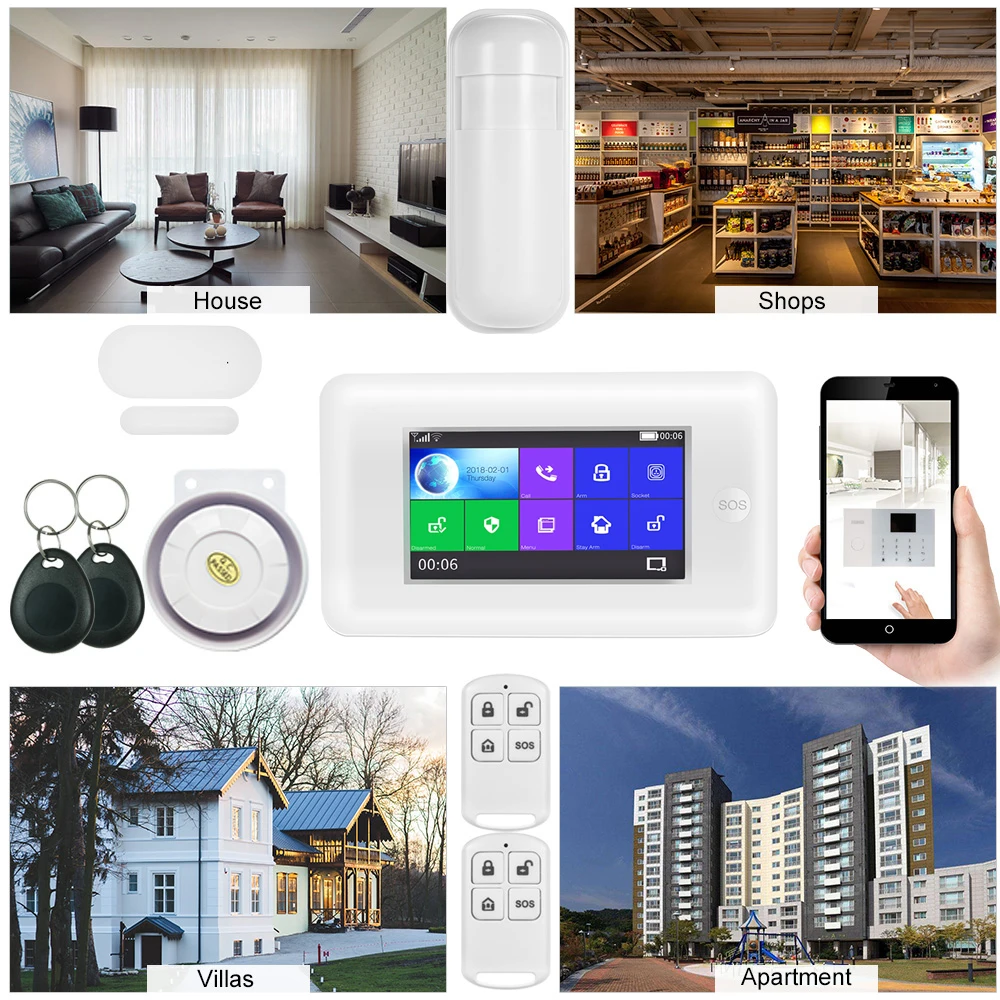 Беспроводная охранная сигнализация SmartYIBA 3G WCDMA Wi-Fi RFID домашняя система охранной