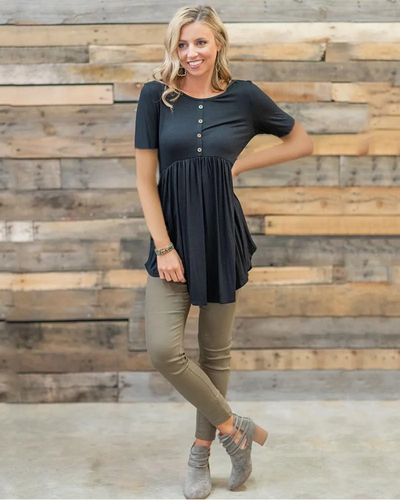 Женская плиссированная Туника Hitmebox однотонная туника с коротким рукавом и