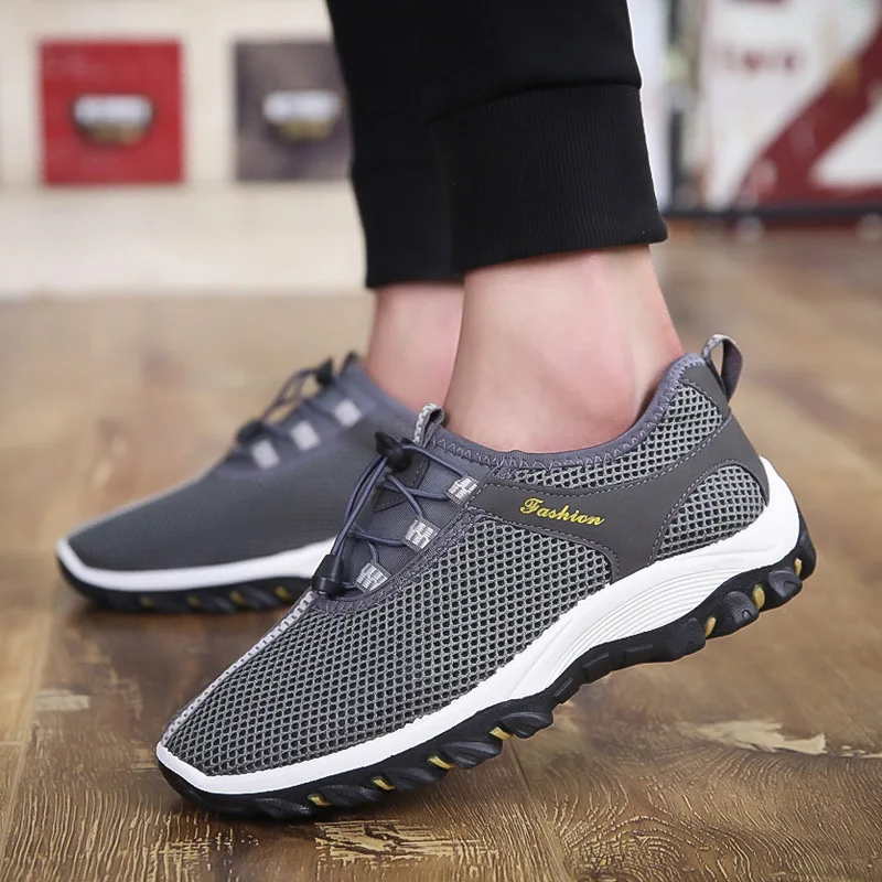 New Breathable Mesh casual shoes men fashion summer sneakers comfortable soft Basic Lace up flats 2018 DET669 | Обувь