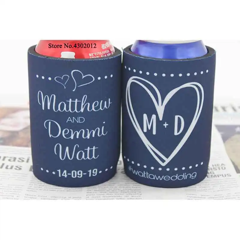 

200pcs Custom Print Logo Beer Can Cooler Picnic Bag With Bottom Stubby Holders Wedding Gifts Beer Bottle Cooler Cover