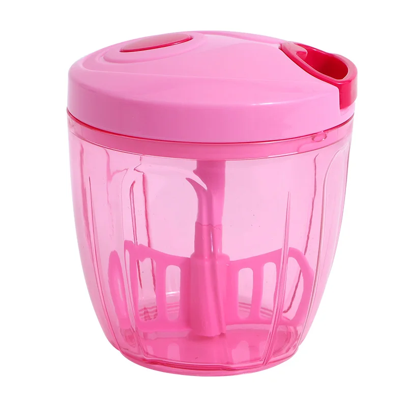 900ml Pink ORZ ручная мясорубка измельчитель Ручной Кухонный комбайн овощерезка измельчитель для фруктов Мясорубка миксер блендер кухонные аксессуары - Цвет: 900ml Pink