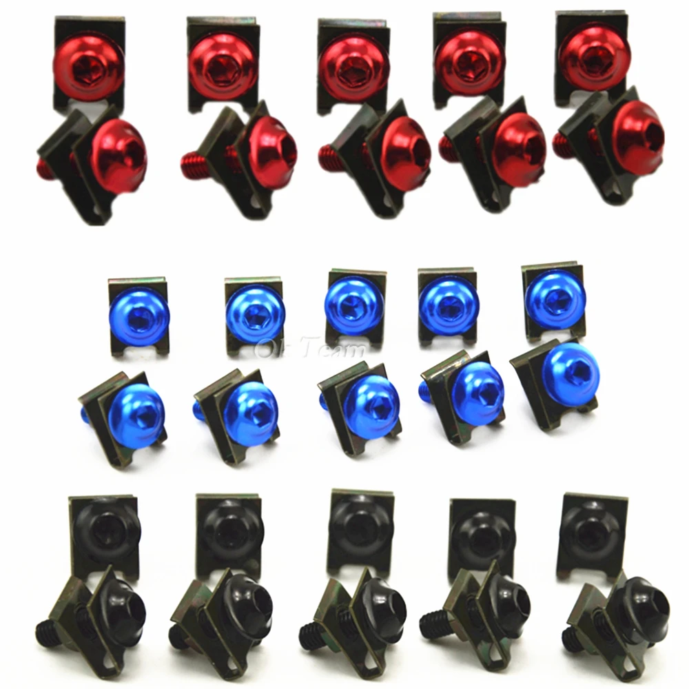 

10pcs/lot CNC Aluminium Fairing Bolt Screws Set Motorcycle Accessories Universal Red/Black/Blue/Silver