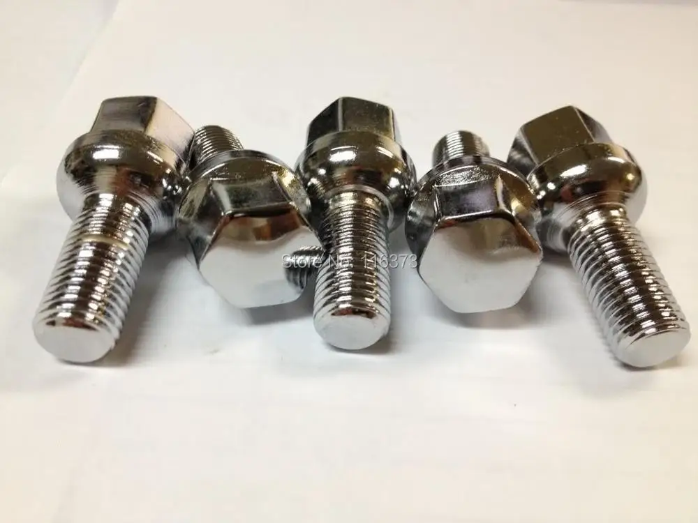 

20pc Extended Lug Bolts 14x1.5 31mm Shank 14mm x 1.5 Conical ball Seat 54mm Overall 17mm Hex