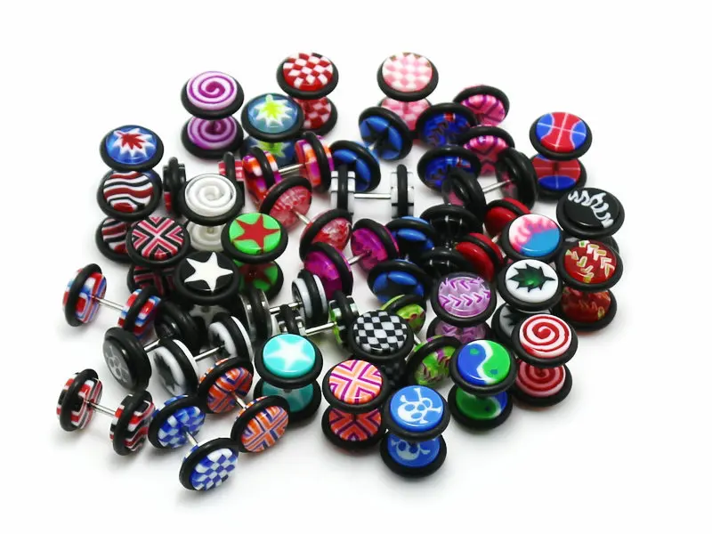 Поддельные ушные пробки 8 мм сережки-обманки измерительные украшения для