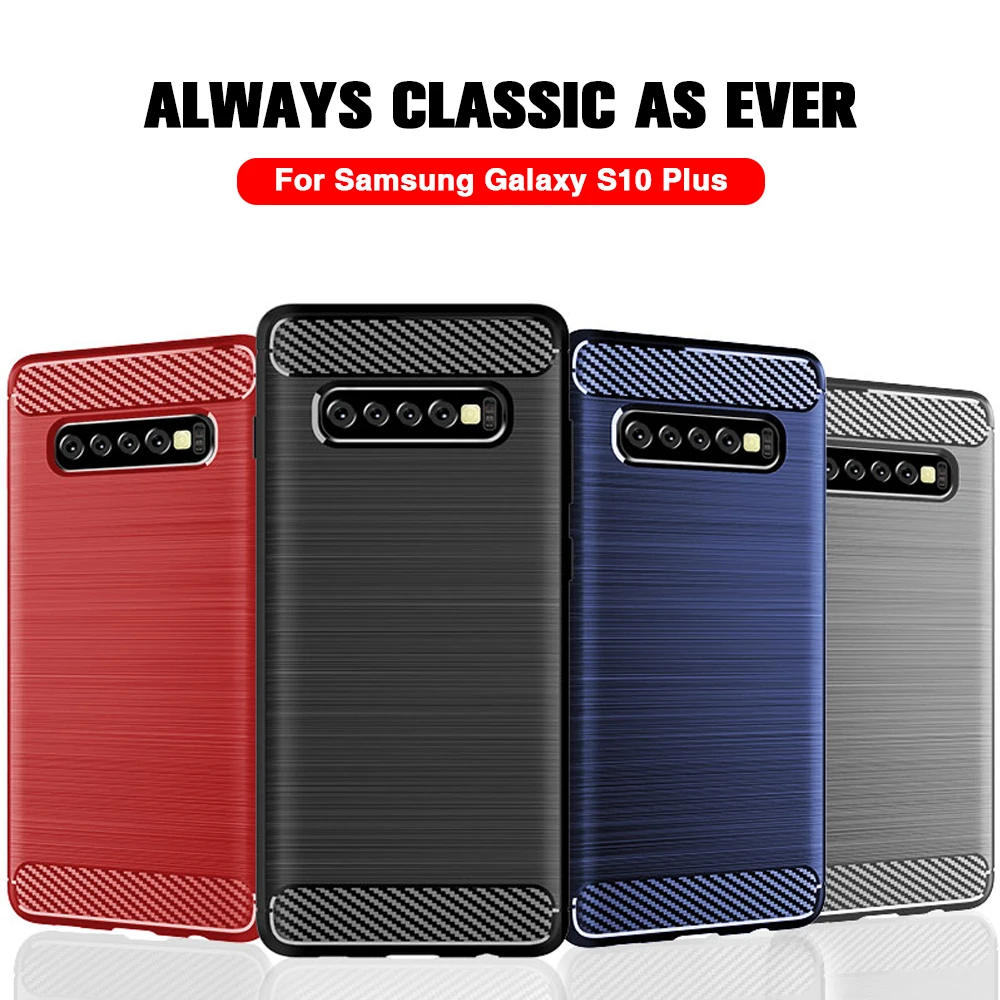 Phone Case For Samsung Galaxy S10 Silicone Soft Carbon Fiber Cover Note 9 8 S8 S9 Plus Lite Luxury |