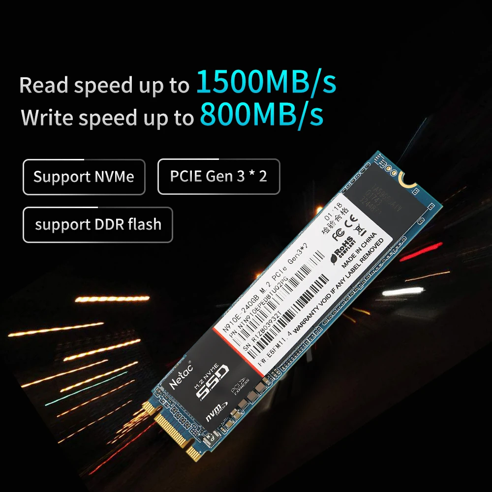 Netac N910E 240 ГБ 120 M.2 2280 NVMe твердотельный накопитель HDD SSD диск для ноутбука