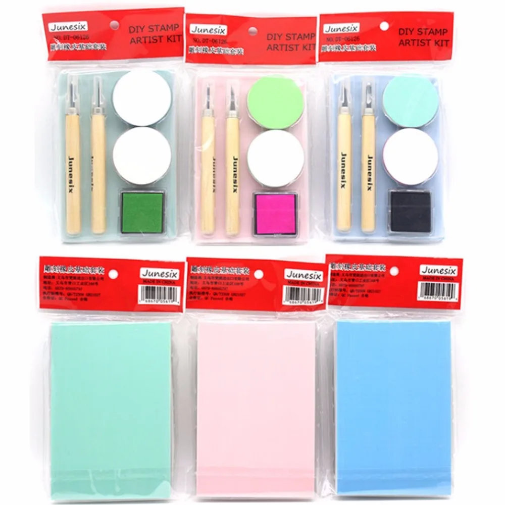 Carving rubber stamp Craving Knife DIY Set Rubber Brick Foundation Manual Material Pack | Канцтовары для офиса и дома