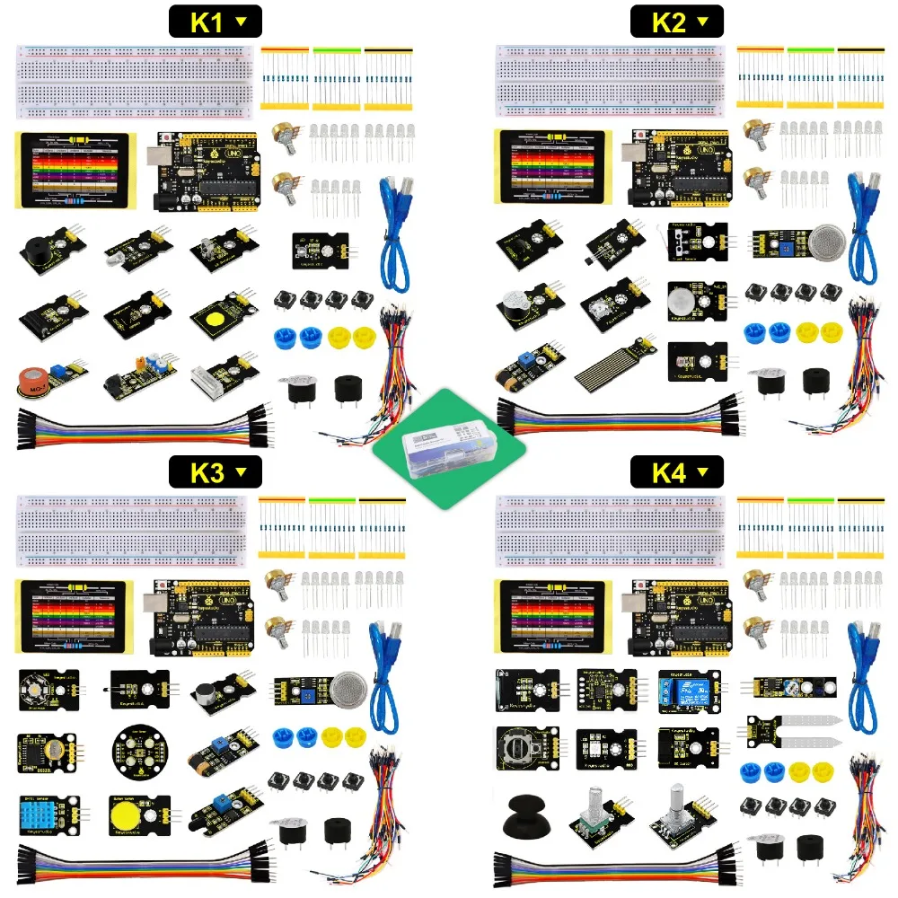 Keyestudio датчик стартовый набор-K1-K2-K3-K4 для обучения Arduino DIY Программирование