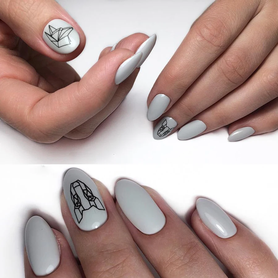 1 лист NailMAD оригами животные стикеры 3D на ногти Nail Art складные Львы наклейки для ногтей Flexagon клейкие наклейки