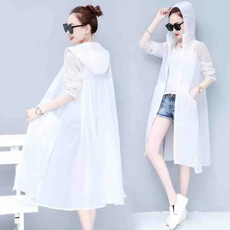 2019 летние Для женщин Повседневное с капюшоном Солнцезащитная одежда плюс