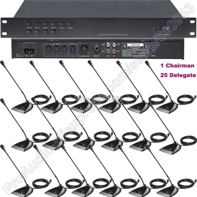 Новое обновление 26 стол проводной цифровой Конференц зал микрофон Системы 1