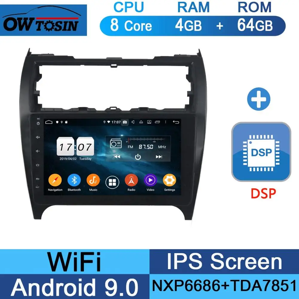 64G DSP 10," ips 8 Core 4G+ 64G Android 9,0 автомобиль радио gps мультимедиа для Toyota Carmry 2012 2013 DSP CarPlay попугай BT - Цвет: 64G DSP