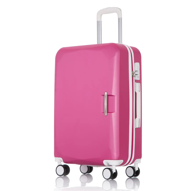 20''carry on багаж дорожная тележка чемодан spinner колеса 26 дюймов Большая сумка чемодан Новая мода кабина чемодан унисекс сумка - Цвет: rose red