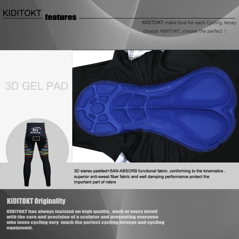 KIDITOKT 2020 Pro противоударные велосипедные брюки осенние колготки с 3D гелевой