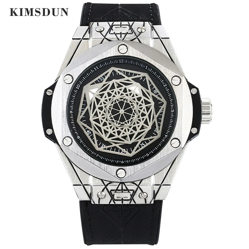 KIMSDUN Роскошные Модные фирменные новые популярные мужские кварцевые часы с