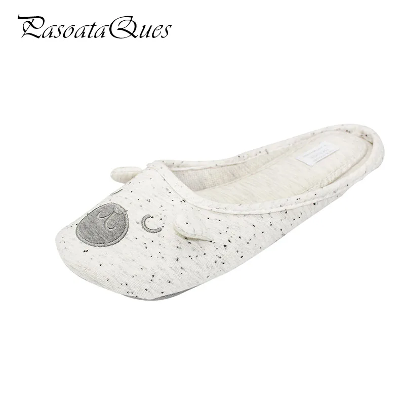 Симпатичные хлопковые домашние женские тапочки с животными мультяшная зимняя