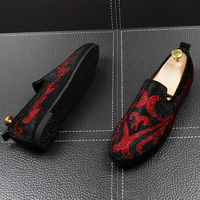 CuddlyIIPanda New Arrival 2019 Men Fashion Loafers Spring Autumn Crystal Print Sneakers Male Slip on Personality Casual Shoes | Обувь