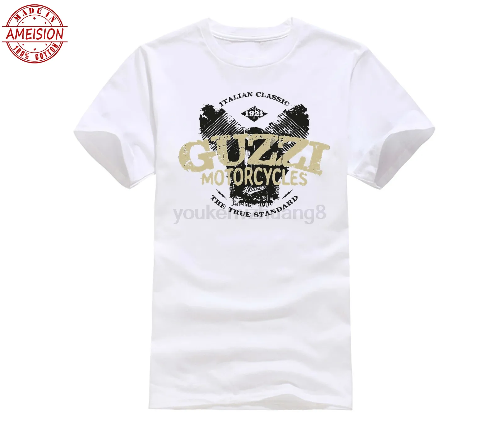 Горячие предложения Забавные футболки Guzzi моториклы с буквенным принтом