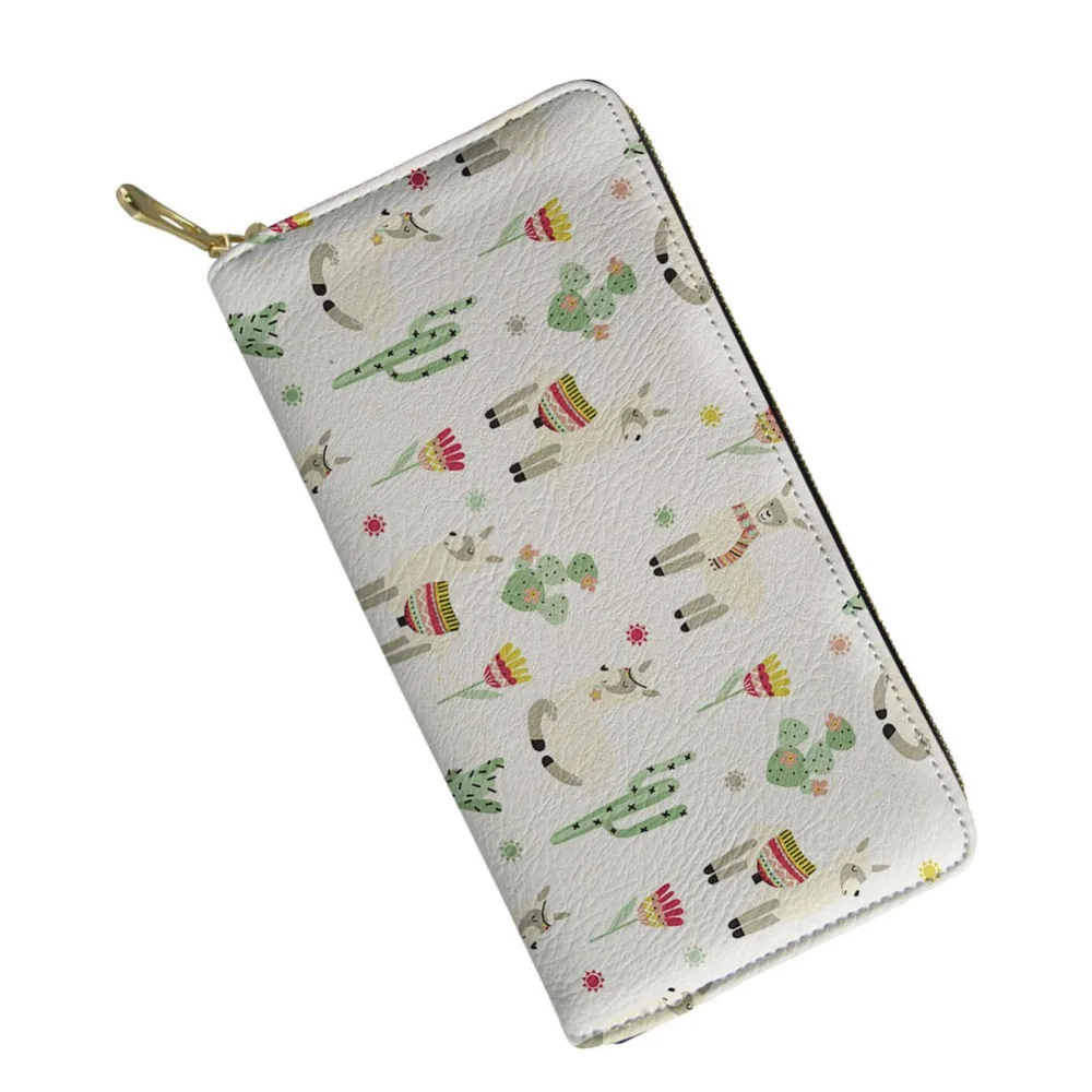 WHEREISART кактус печати портмони женский кошелек для женщин большой moda mujer 2019 дамское