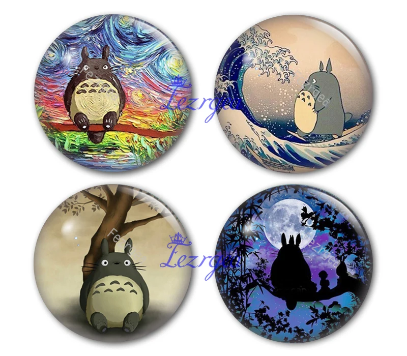 Стеклянный кабошон Totoro Круглая Кабошон для фотосъемки принадлежности ювелирных