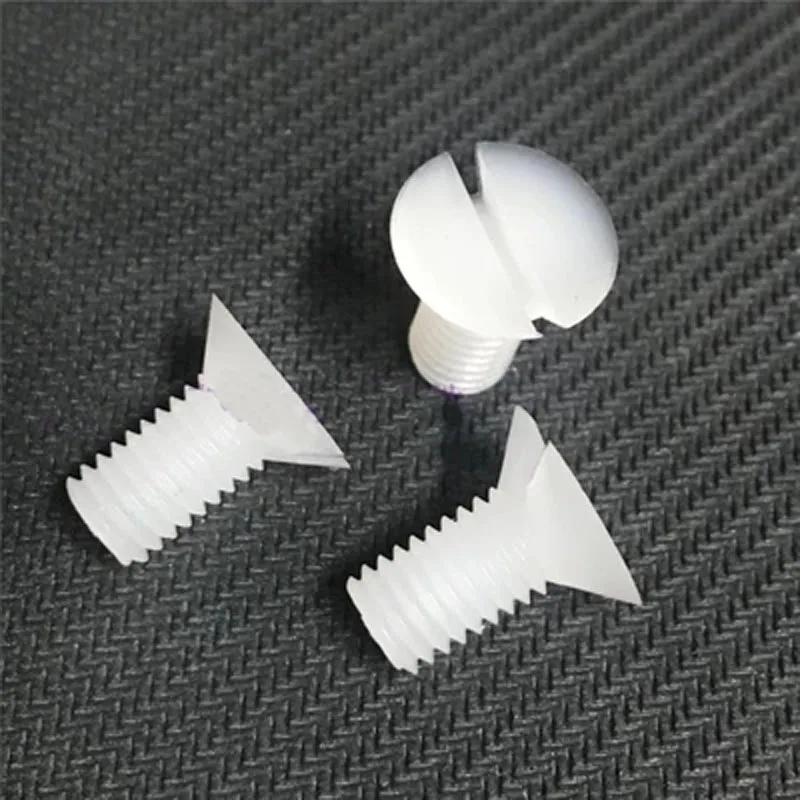 2pcs M10 PVDF Slotted countersunk head plastic screw One word flat heads Corrosion resistant bolt screws 20-30mm Length | Обустройство